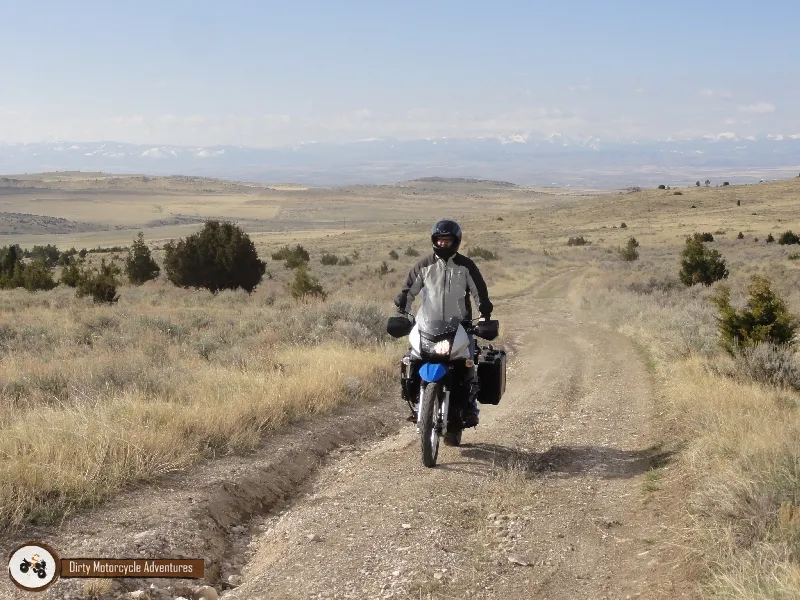 KLR 650 on a dirt road