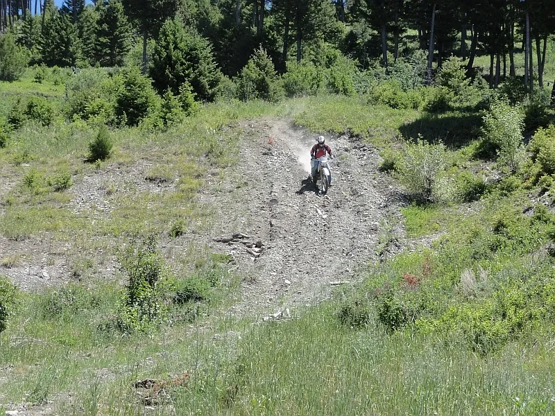 Paul motorcycle down hill