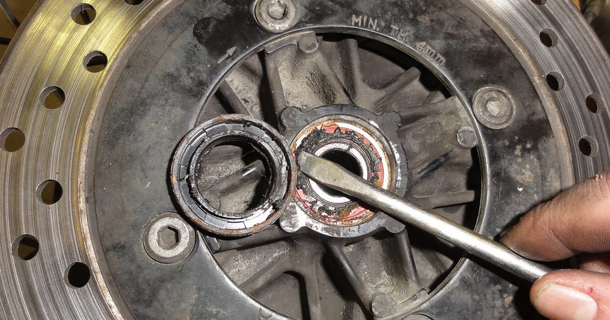 Rear wheel bearings removal on the Transalp